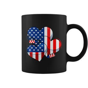 American Flag Heart 4Th Of July Usa Patriotic Pride Coffee Mug - Monsterry
