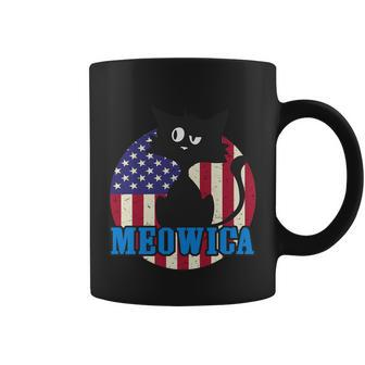 American Flag Meowica 4Th Of July Cat Coffee Mug - Monsterry UK
