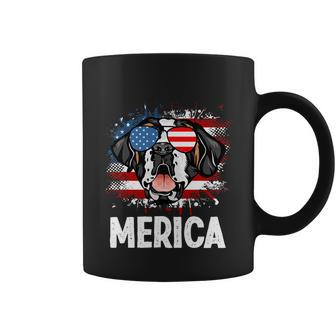 American Flag Merica Saint Bernard 4Th Of July Coffee Mug - Monsterry DE