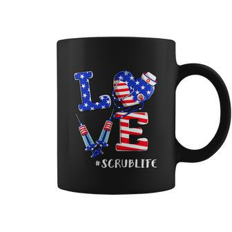American Flag Patrioticfunny Nurse 4Th Of July Coffee Mug - Monsterry DE