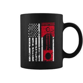 American Flag Piston Muscle Car Gears Mechanic Graphic Design Printed Casual Daily Basic Coffee Mug - Thegiftio UK
