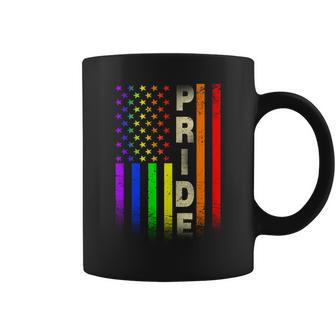 American Gay Pride Rainbow Flag Tshirt Coffee Mug - Monsterry AU