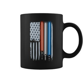 American Lightsaber Flag Tshirt Coffee Mug - Monsterry UK