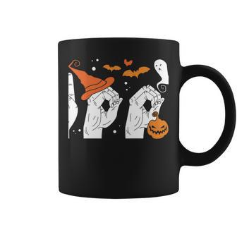 American Sign Language Boo Asl Halloween Sweatshirt Coffee Mug - Thegiftio UK