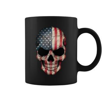 American Usa Skull Grunge American Flag Tshirt Coffee Mug - Monsterry