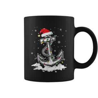 Anchor Boating Sailing Christmas Santa Hat Lights Funny Coffee Mug - Thegiftio UK