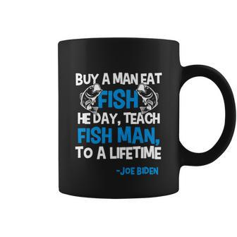 Anti Biden Political Impeach Biden Buy A Man Eat Fish Funny Coffee Mug - Monsterry DE