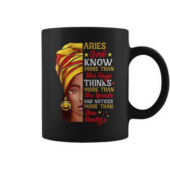 Aries Girl Queen Melanin Afro Queen Black Zodiac Birthday Coffee Mug - Seseable