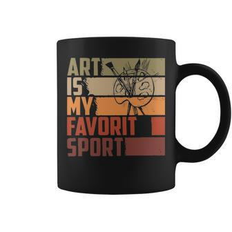 Art Teacher Art Is My Favorite Sport Ladies Flowy Tank Coffee Mug - Thegiftio UK