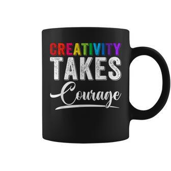 Art Teacher Creativity Takes Courage Funny Back To School Coffee Mug - Thegiftio UK