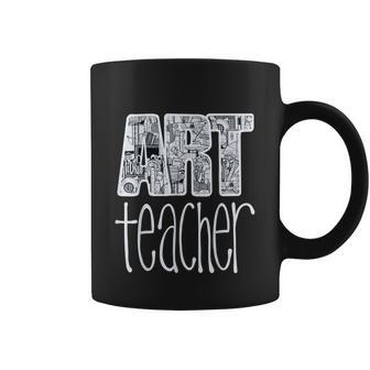 Art Teacher Supplies Doodle Line Drawing Coffee Mug - Thegiftio UK
