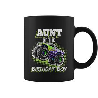 Aunt Of The Birthday Boy Monster Truck Birthday Gift Coffee Mug - Monsterry UK