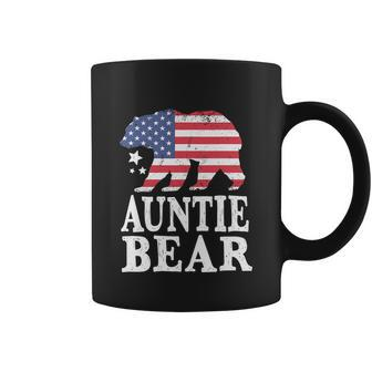 Auntie Bear Patriotic Flag Funny 4Th Of July Coffee Mug - Monsterry DE