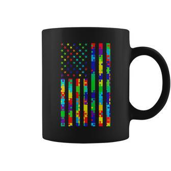 Autism Awareness Colorful Puzzle Flag Coffee Mug - Monsterry CA