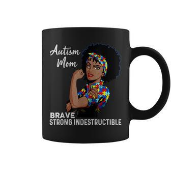 Autism Awareness Strong Mom Afro Mother Black Women Gift V3 Coffee Mug - Thegiftio UK