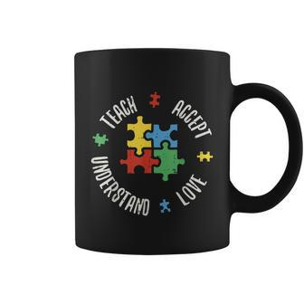 Autism Awareness Teacher Teach Accept Understand Love Graphic Design Printed Casual Daily Basic Coffee Mug - Thegiftio UK