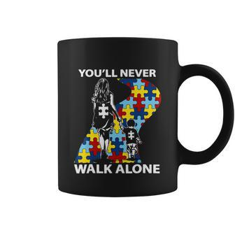 Autism Mom Gift Youll Never Walk Alone Support Autism Son Gift Coffee Mug - Monsterry UK