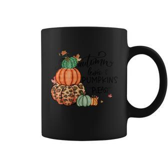 Autumn Leaves Pumpkin Please Thanksgiving Quote Coffee Mug - Monsterry