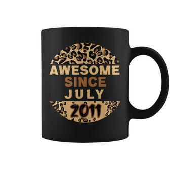 Awesome Since July 2011 Leopard 2011 July Birthday Coffee Mug - Seseable
