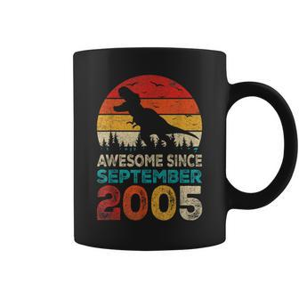 Awesome Since September 2005 17Th Birthday Boy Dinosaur Coffee Mug - Thegiftio UK