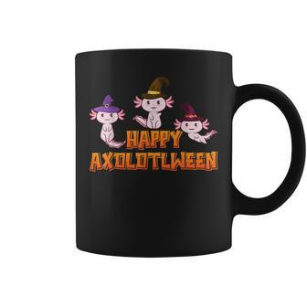 Axolotl Halloween Costume With Pumpkin & Witch Hat Halloween Coffee Mug - Seseable