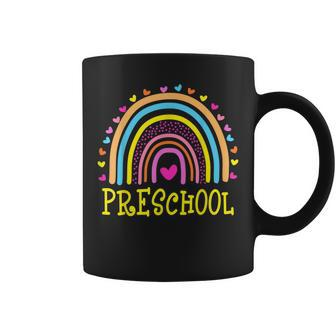 Back To School Rainbow Happy First Day Of Preschool Teachers Coffee Mug - Thegiftio UK