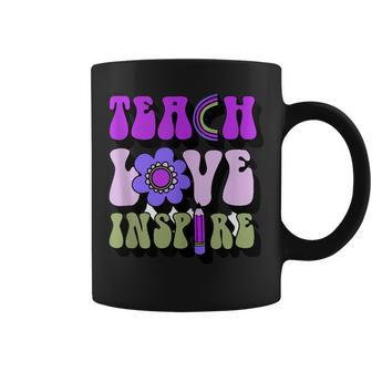 Back To School Teach Love And Inspire Teacher Apparel Coffee Mug - Thegiftio UK