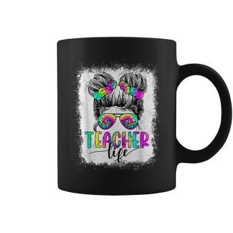 Back To School Teacher Life Messy Bun Teacher Motivational Coffee Mug - Thegiftio UK