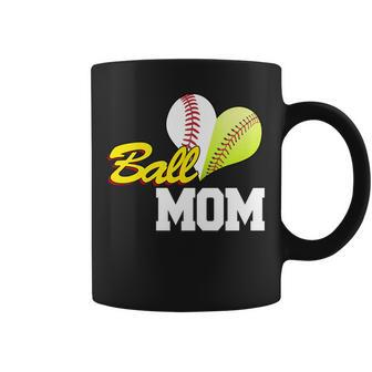 Ball Mom Heart Baseball Fan Coffee Mug - Monsterry UK