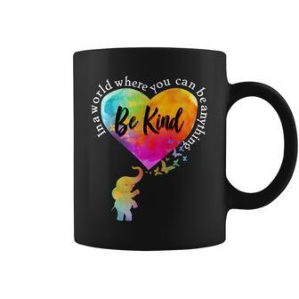 Be Kind Elephant Heart Tshirt Coffee Mug - Monsterry