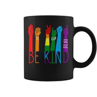 Be Kind Sign Language Hand Lgbt Pride Month Gay Les Asl Coffee Mug - Thegiftio UK