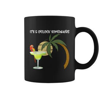 Beach Vacation Drinking Parrot Its 5 Oclock Somewhere Graphic Design Printed Casual Daily Basic Coffee Mug - Thegiftio UK