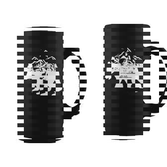Bear Mountains With Deer Family Nature Fan Coffee Mug - Monsterry