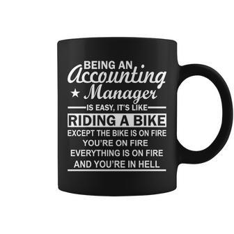 Being An Accounting Manager Riding A Bike In Hell Coffee Mug - Monsterry