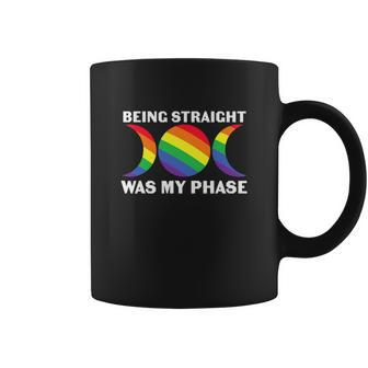 Being Straight Was My Phase Funny Lgbtq Flag Coffee Mug - Monsterry