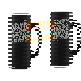 Believer Motivator Innovator Educator Retro Groovy Teacher Coffee Mug - Thegiftio