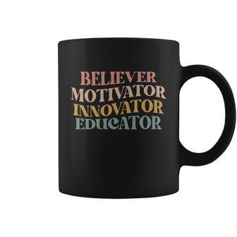 Believer Motivator Innovator Educator Retro Sarcasm Design Gift Coffee Mug - Monsterry