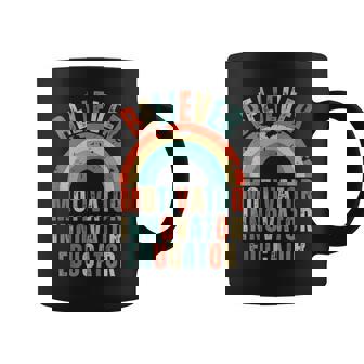 Believer Motivator Innovator Educator Retro Teacher V2 Coffee Mug - Thegiftio