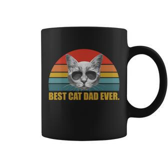 Best Cat Dad Ever Retro Sunset Tshirt Coffee Mug - Monsterry AU