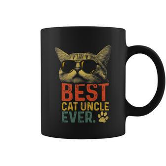 Best Cat Uncle Ever Vintage Cat Lover Cool Sunglasses Funny Coffee Mug - Monsterry AU