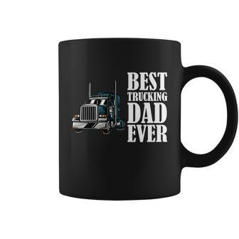 Best Trucking Dad Ever Big Rig Trucker Truck Driver Gift Coffee Mug - Monsterry AU
