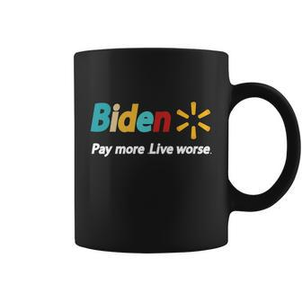 Biden Pay More Live Worse Funny Anti Biden Retro Sunset Coffee Mug - Monsterry