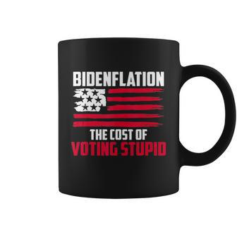 Bidenflation The Cost Of Voting Stupid Funny Anti Biden America Flag Design Coffee Mug - Thegiftio UK