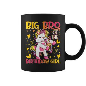 Big Bro Of The Birthday Girl Flossing Unicorn Big Brother Coffee Mug - Seseable
