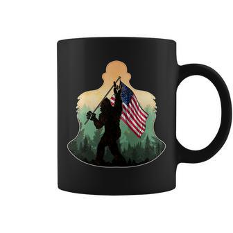 Big Foot American Flag Coffee Mug - Monsterry DE