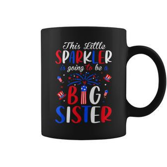 Big Sister Sparkler 4Th Of July Pregnancy Announcement Coffee Mug - Seseable