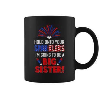 Big Sister Sparkler 4Th Of July Pregnancy Announcement V2 Coffee Mug - Seseable