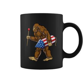 Bigfoot Fireworks 4Th Of July Funny Boys Men Sasquatch Lover Coffee Mug - Monsterry