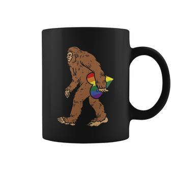 Bigfoot Rainbow Heart Funny Sasquatch Gay Lgbt Pride Gift Graphic Design Printed Casual Daily Basic Coffee Mug - Thegiftio UK