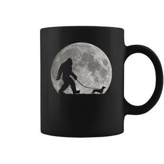 Bigfoot Walking Dachshund Dog Moon Sasquatch Coffee Mug - Thegiftio UK
